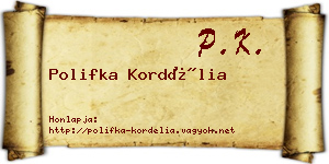 Polifka Kordélia névjegykártya